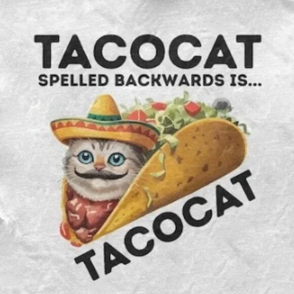 Taco Cat Humorous Unisex T-Shirt - Picture 2 of 3